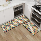 Mid-Century Modern Geometric Kitchen Mat Set
