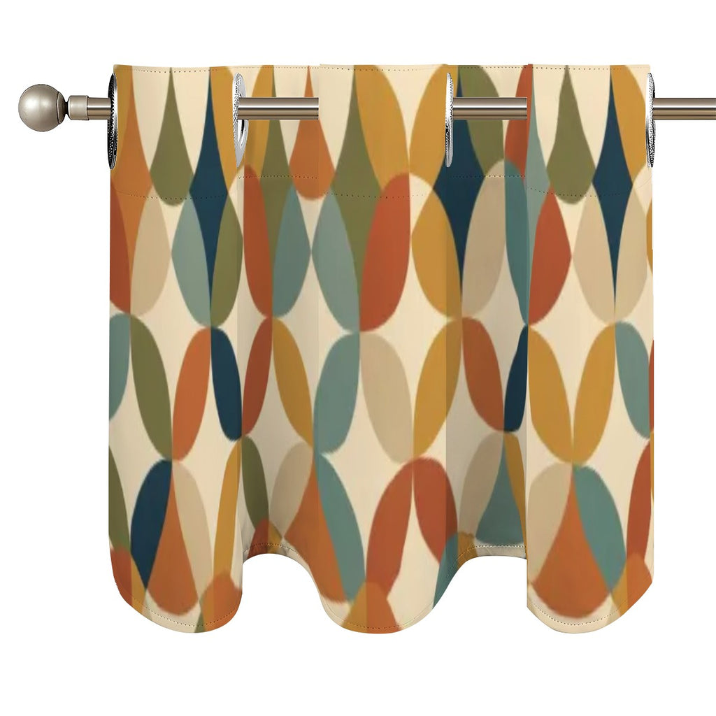 Mid-Century Modern Teardrop Geometric Window Valance