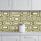 Mid-Century Organic Geometric Peel-and-Stick Wallpaper
