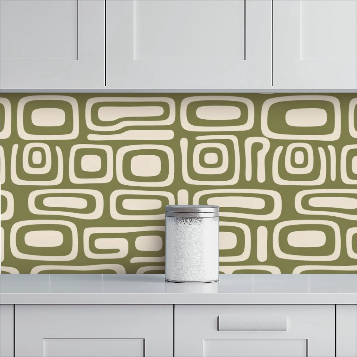 Mid-Century Organic Geometric Peel-and-Stick Wallpaper