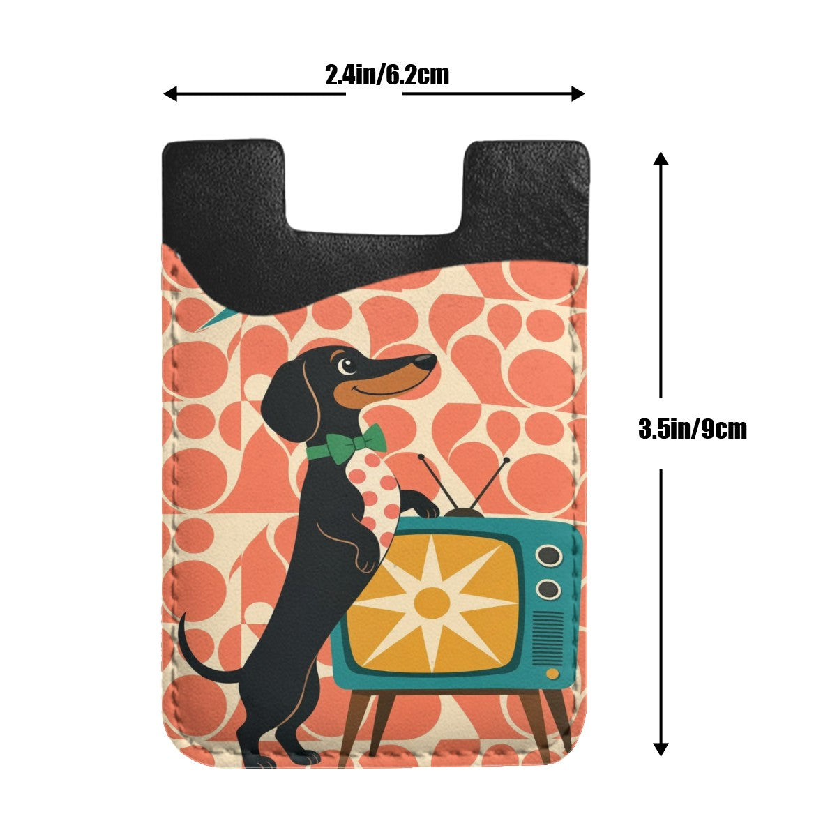 MCM-Era Abstract Figure & Atomic Starburst Print Phone Card Holder