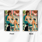 Mid-Century Modern Atomic Cat Muse Spiral Notebook