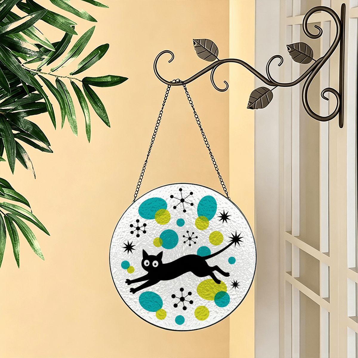 Atomic Cat Glass Window Suncatcher
