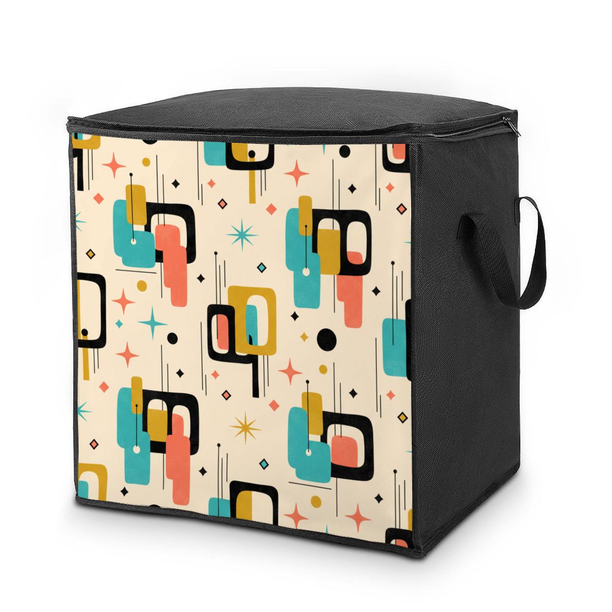 Mid-Century Modern Geometric Comforter Storage Bag
