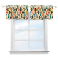 Mid-Century Modern Window Valance — Retro Diamond Ikat, 2 Panels (52"×18")