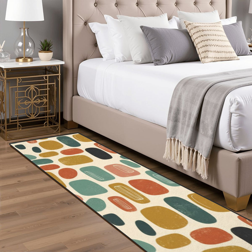 Mid-Century Modern Pebble Colorblock Runner Rug