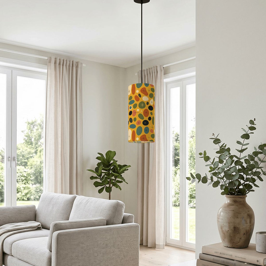 Confetti Dots Pendant Light | Mid-Century Modern Cylinder Ceiling Light