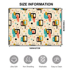 Atomic Age Abstract Area Rug | Mid-Century Modern Non-Slip Floor Carpet