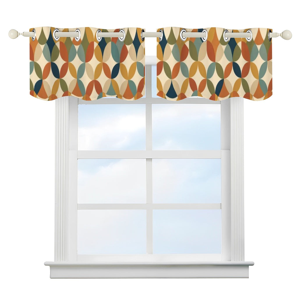 Mid-Century Modern Teardrop Geometric Window Valance