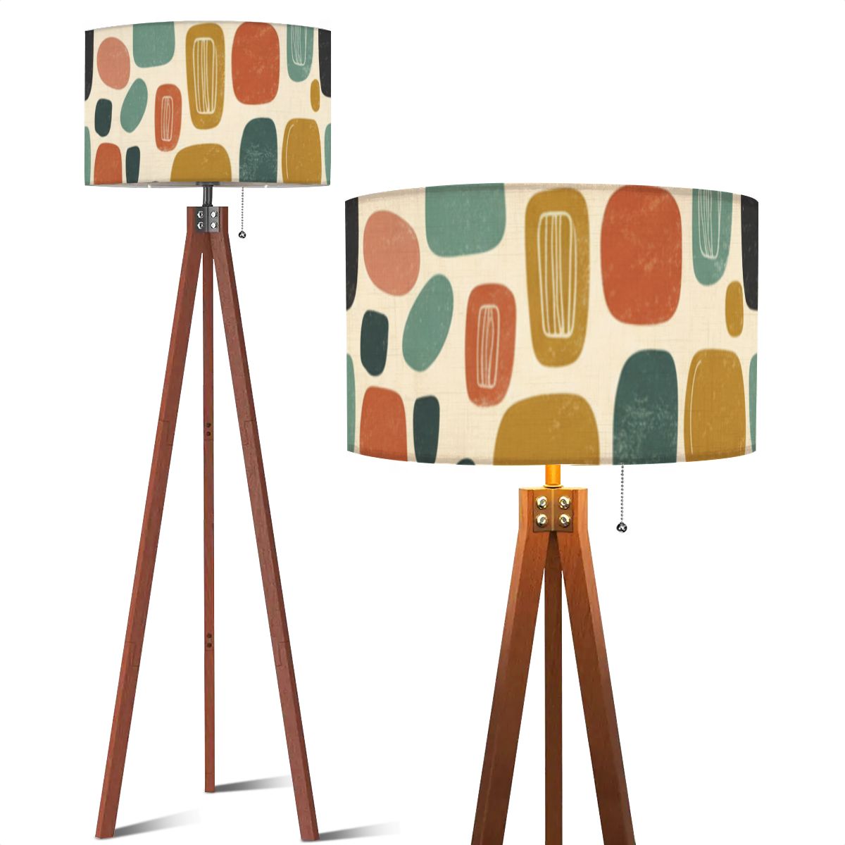 Mid-Century Modern Organic Pod Tripod Floor Lamp