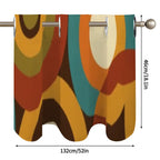 Mid-Century Modern Window Valance — Groovy Waves, 2 Panels (52"×18")