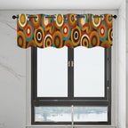 Mid-Century Modern Window Valance — Soda Pop Circles, 2 Panels (52"×18")