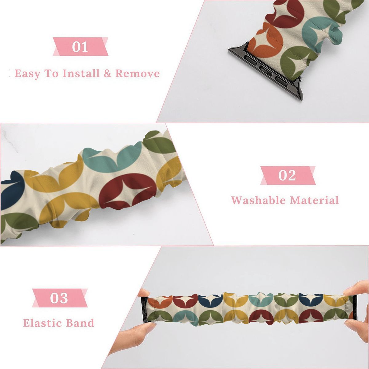 Biomorphic Camo Scrunchie Band for Apple Watch