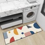 Mid-Century Modern Geometric Kitchen Runner Mat