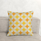 Mid-Century Mustard Geometric Corduroy Throw Pillow