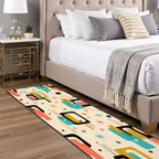 Mid-Century Modern Abstract Geometry Runner Rug