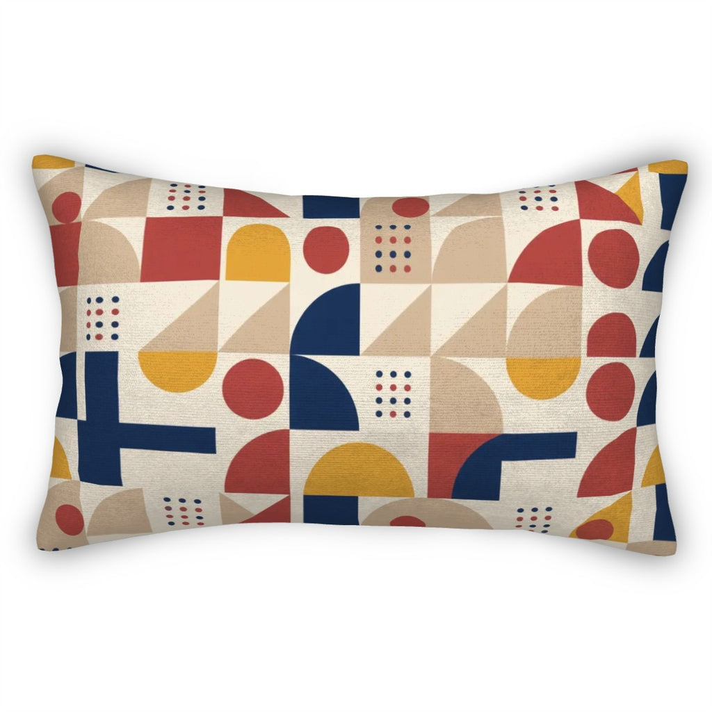Bauhaus Geometry Lumbar Pillow Cover