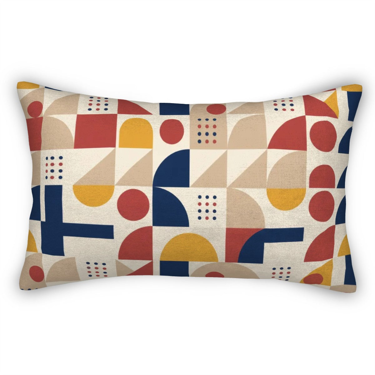 Bauhaus Geometry Lumbar Pillow Cover