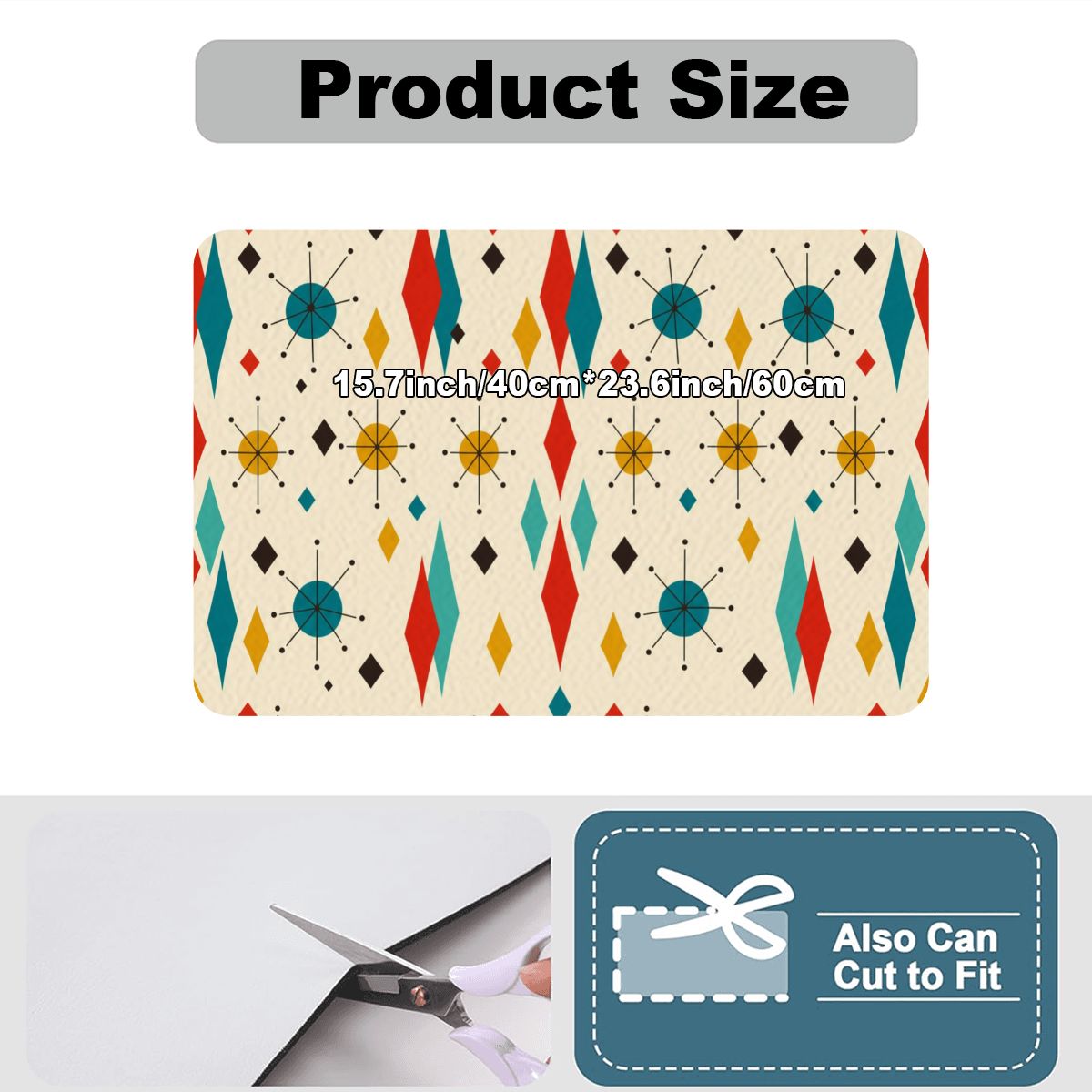 Mid-Century Modern Geometric Coffee Bar Mat