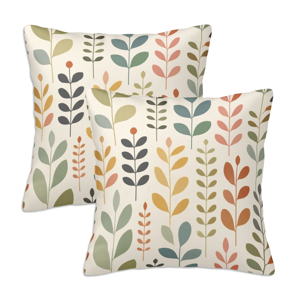 Mid-Century Modern Botanical Pillow Covers, Set of 2