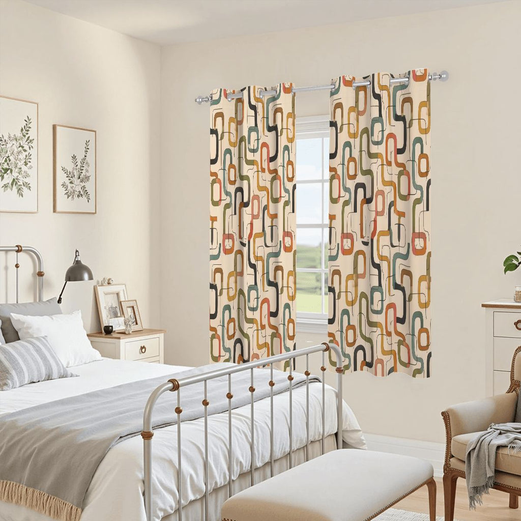 Mid-Century Modern Organic Geometric Blackout Curtains