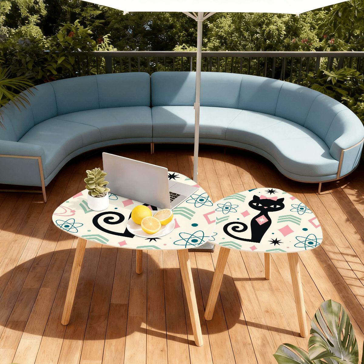 Atomic Cat Mid-Century Modern Nesting Coffee Table Set