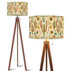Mid-Century Modern Saguaro Garden Print Tripod Floor Lamp