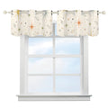 Mid-Century Modern Window Valance — Atomic Starburst, 2 Panels (52"×18")