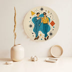Mid-Century Modern Gay Couple Atomic Ceramic Decorative Plate