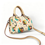 Mid-Century Modern Geometric Barrel Bag