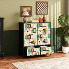 Mid-Century Modern Color Block 8-Drawer Dresser