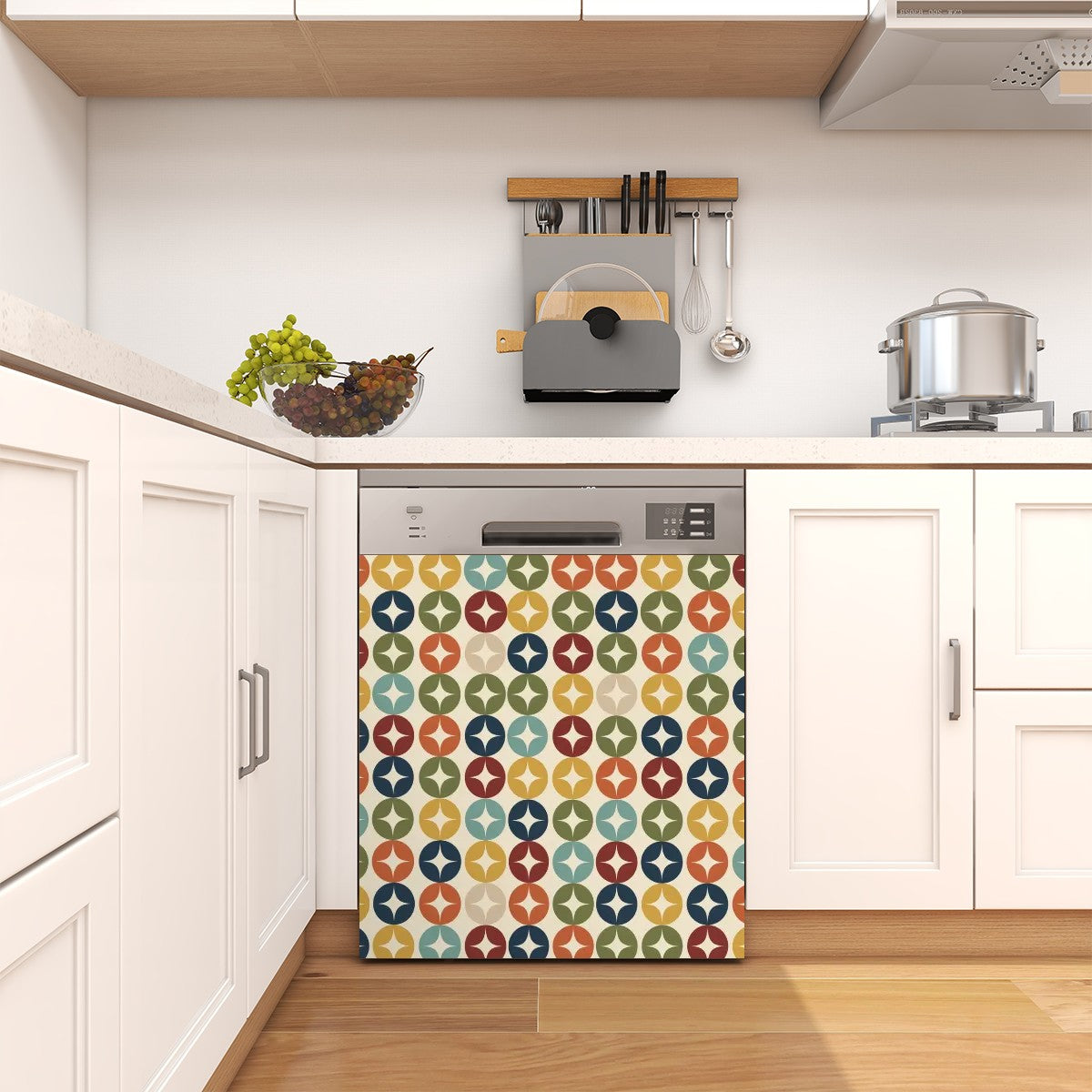Mid-Century Modern Geometric Dishwasher Magnet Cover