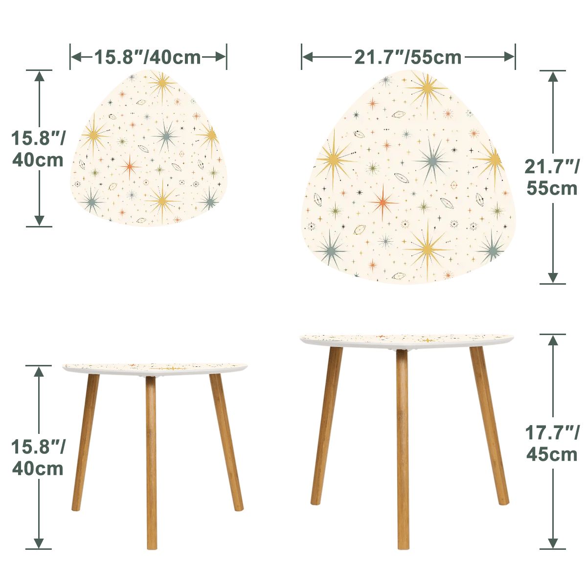 Mid-Century Modern Starburst Nesting Tables