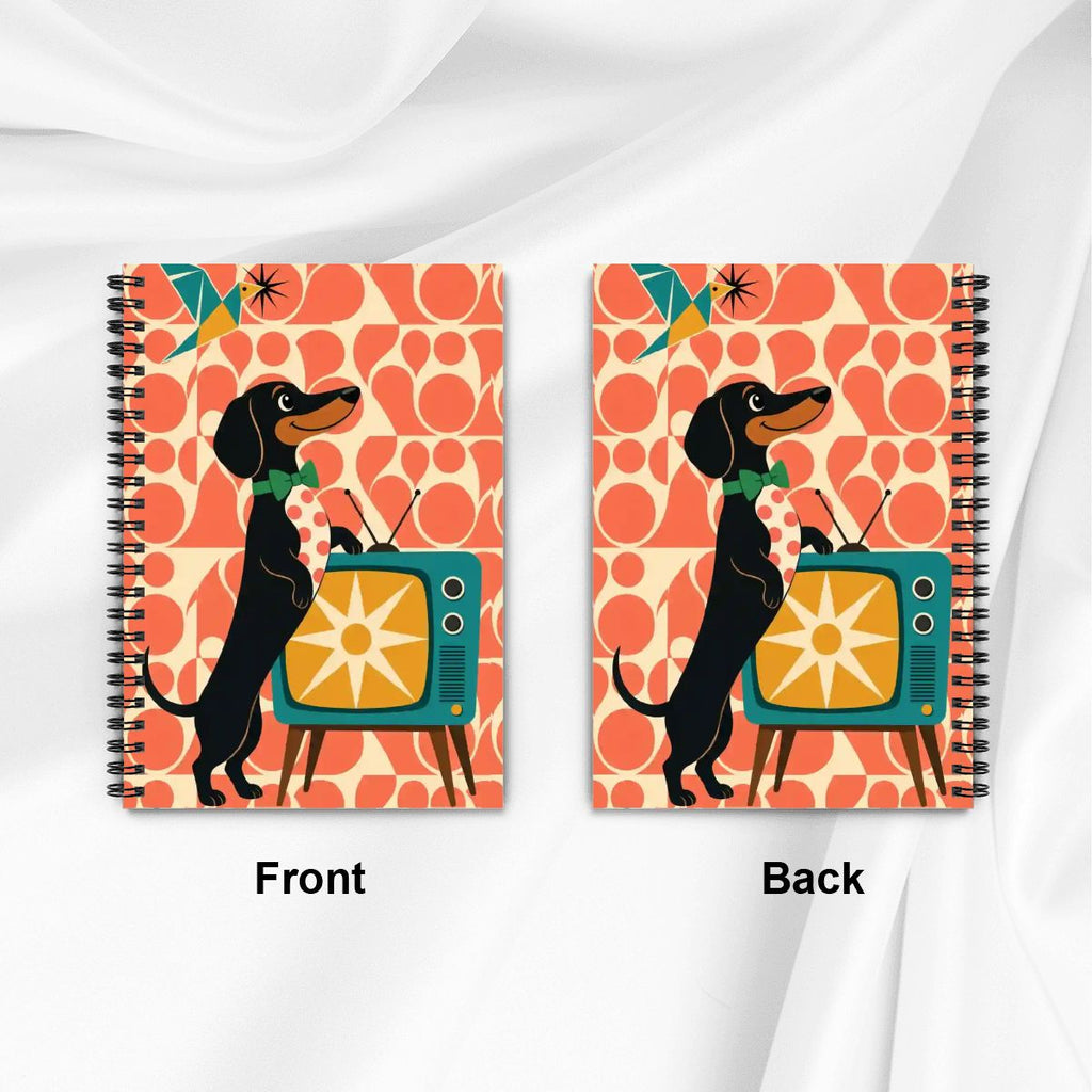 Mid-Century Modern Atomic Dog Spiral Notebook