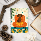 Mid-Century Modern Atomic Dog Sun Spiral Notebook