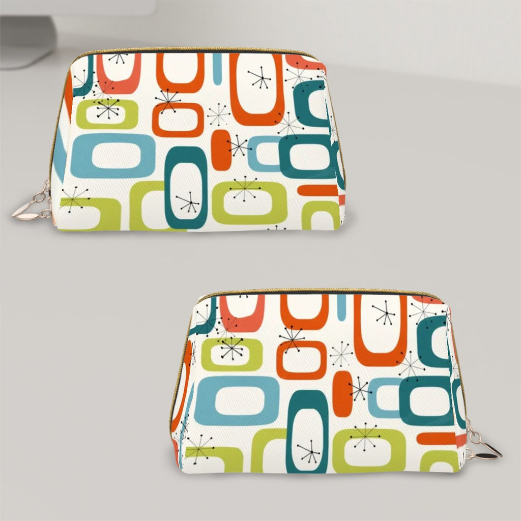Mid-Century Modern Retro Print Cosmetic Bag