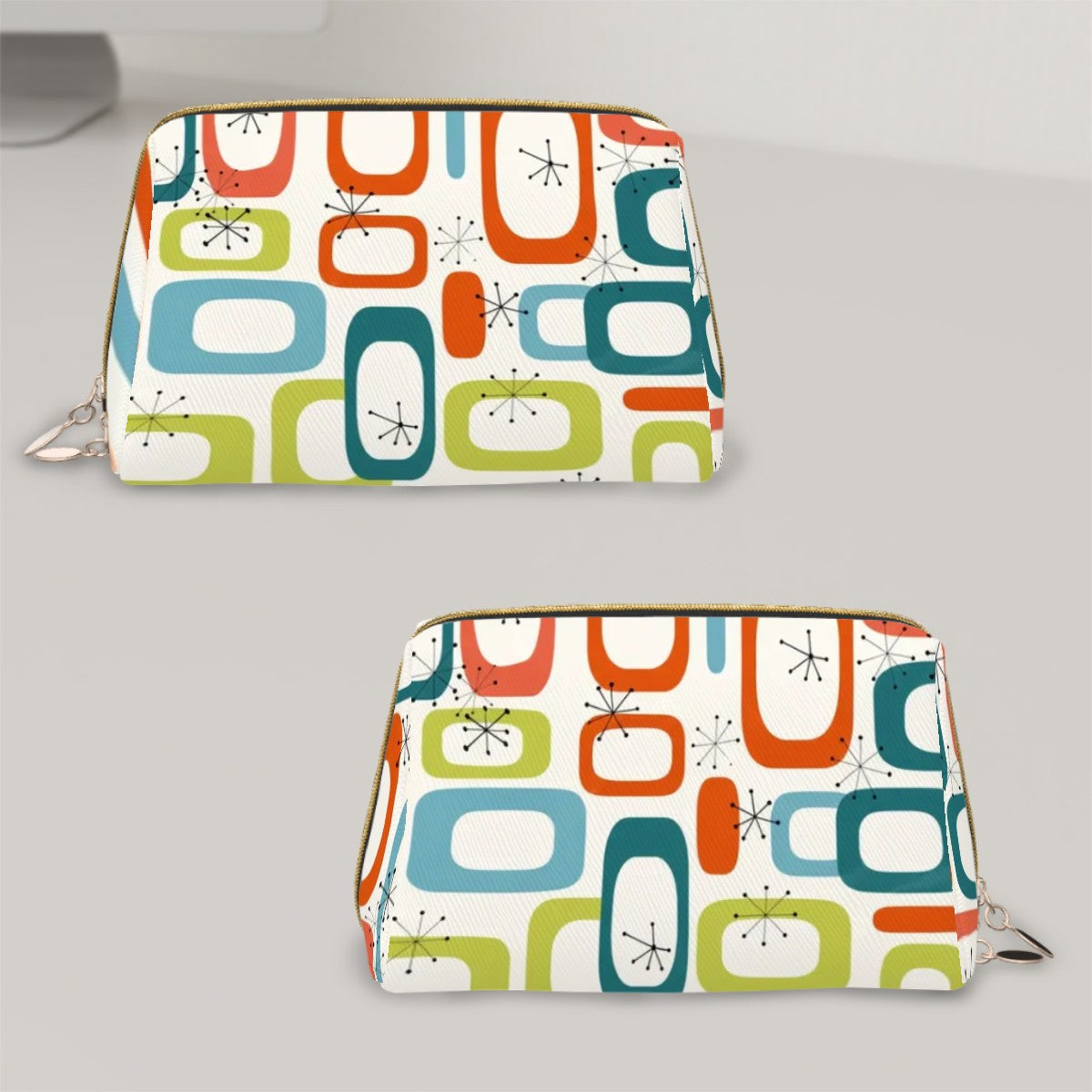 Mid-Century Modern Retro Print Cosmetic Bag