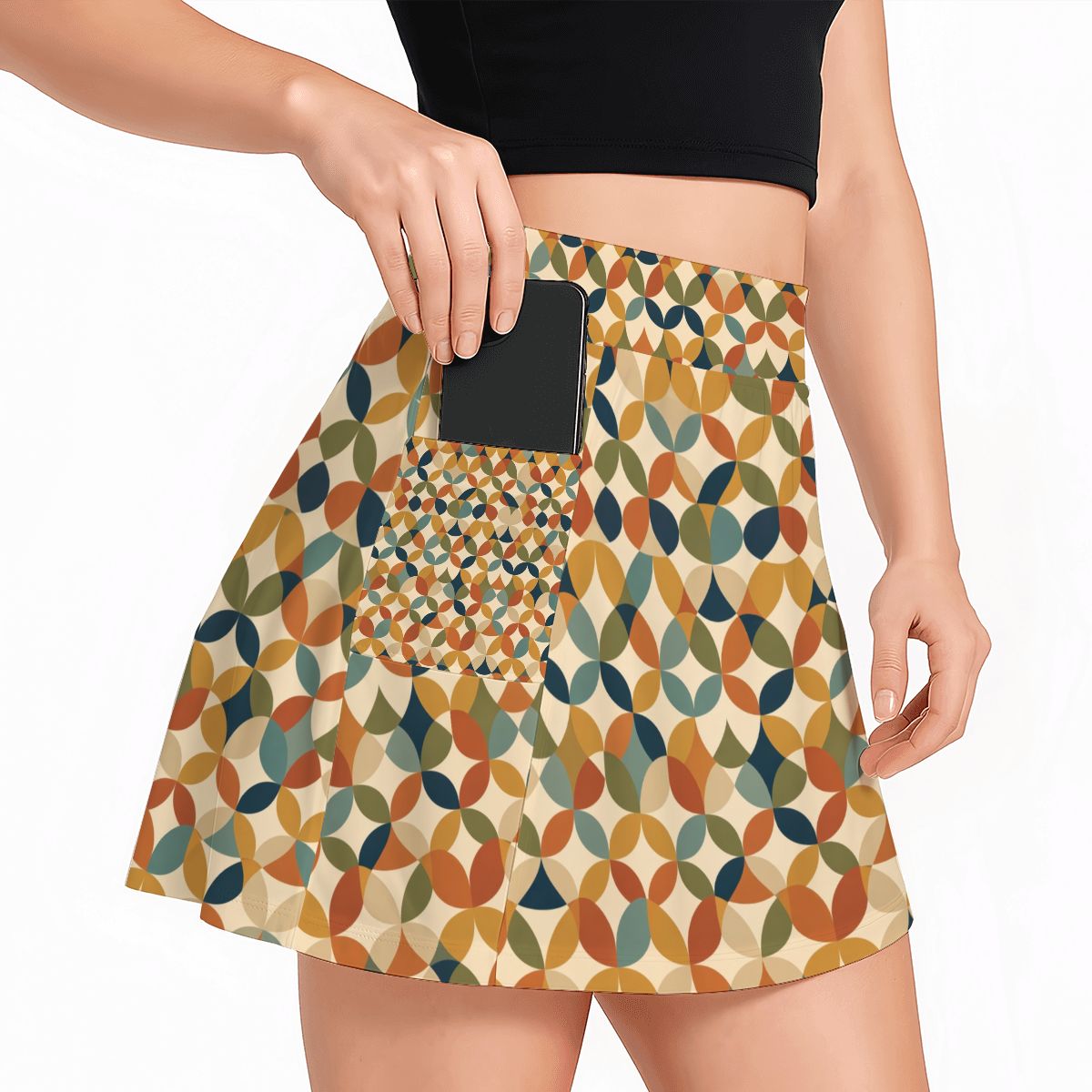 MCM-Era Geometric Print Tennis Skort