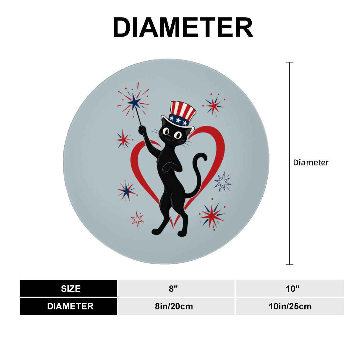 Mid-Century Modern Fourth of July Atomic Cat Plate