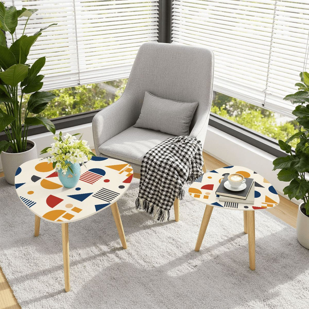 Bauhaus Geometric Nesting Coffee Table Set