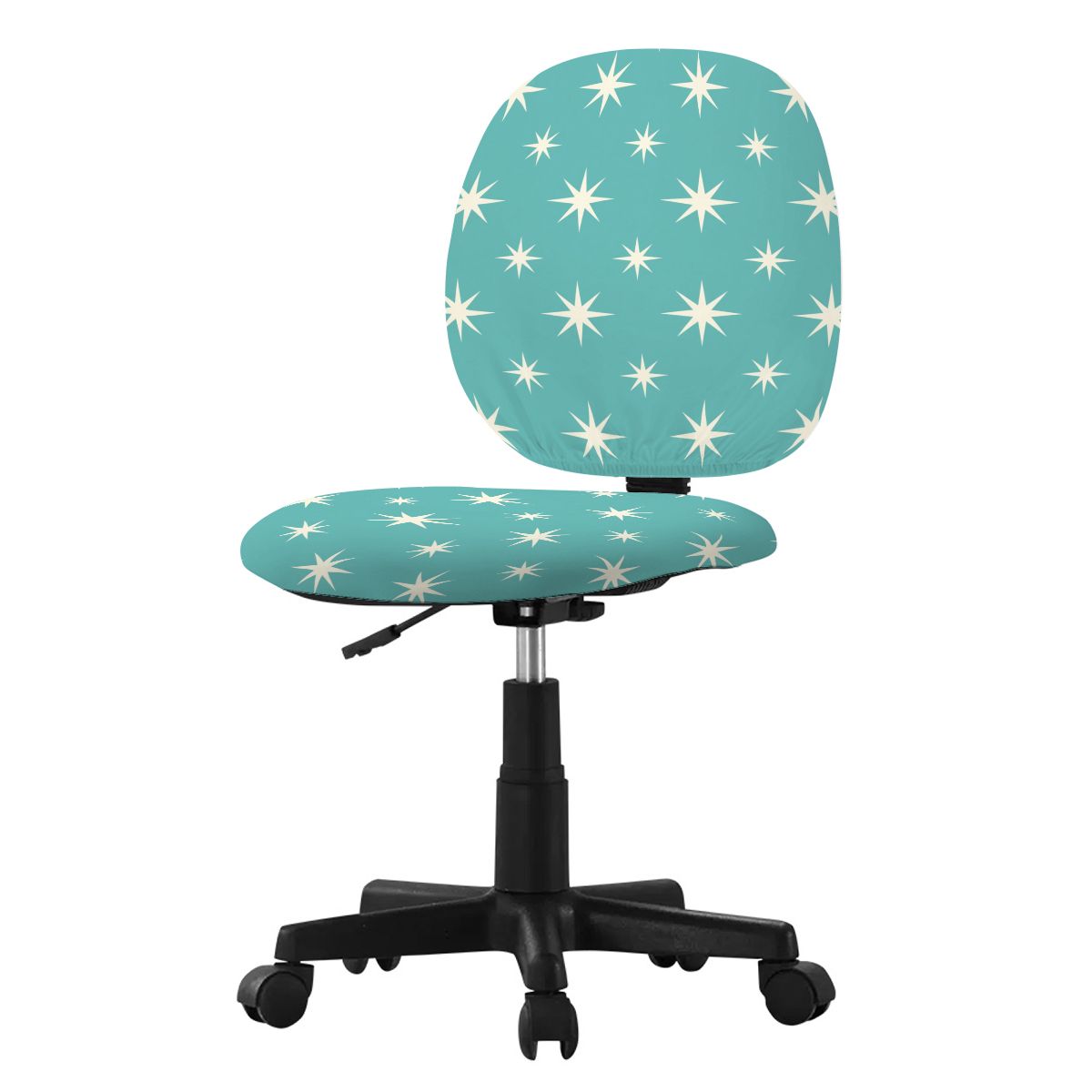 Mid-Century Modern Teal Starburst Office Chair Cover