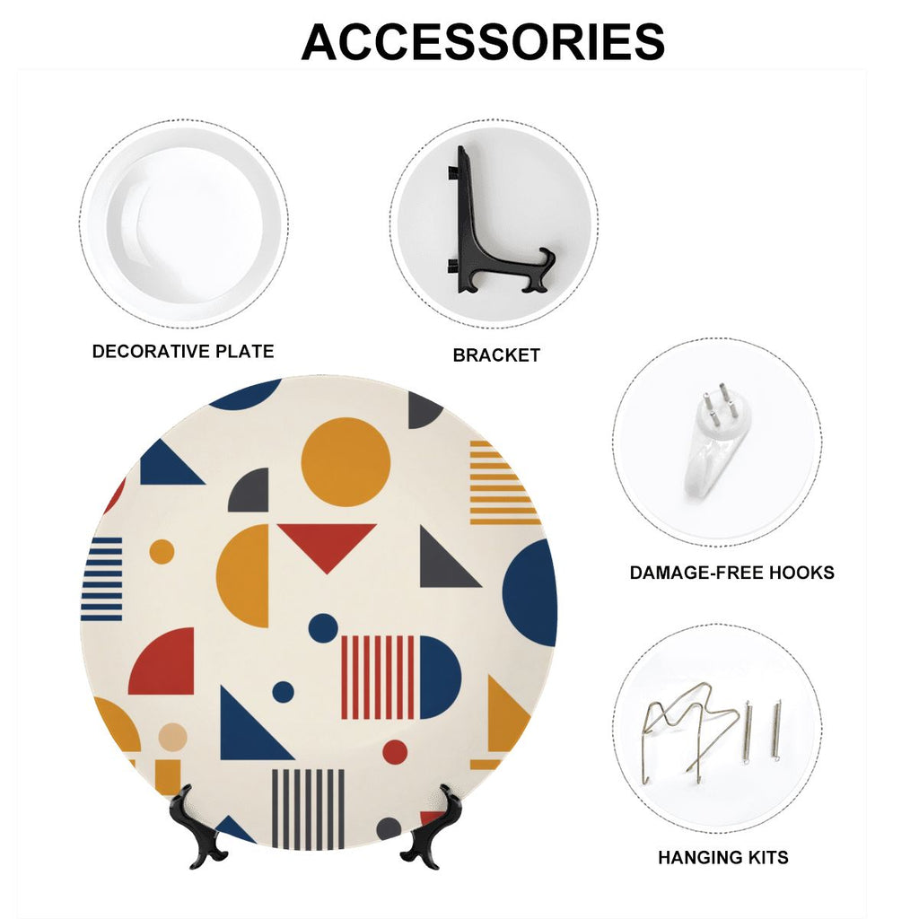 Bauhaus Geometric Ceramic Wall Plate