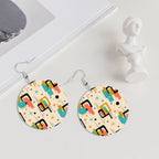 Mod Abstract Round Earrings | Mid-Century Modern Statement Drops