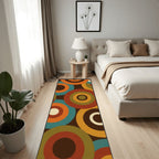 Mid-Century Modern Concentric Colorblock Runner Rug