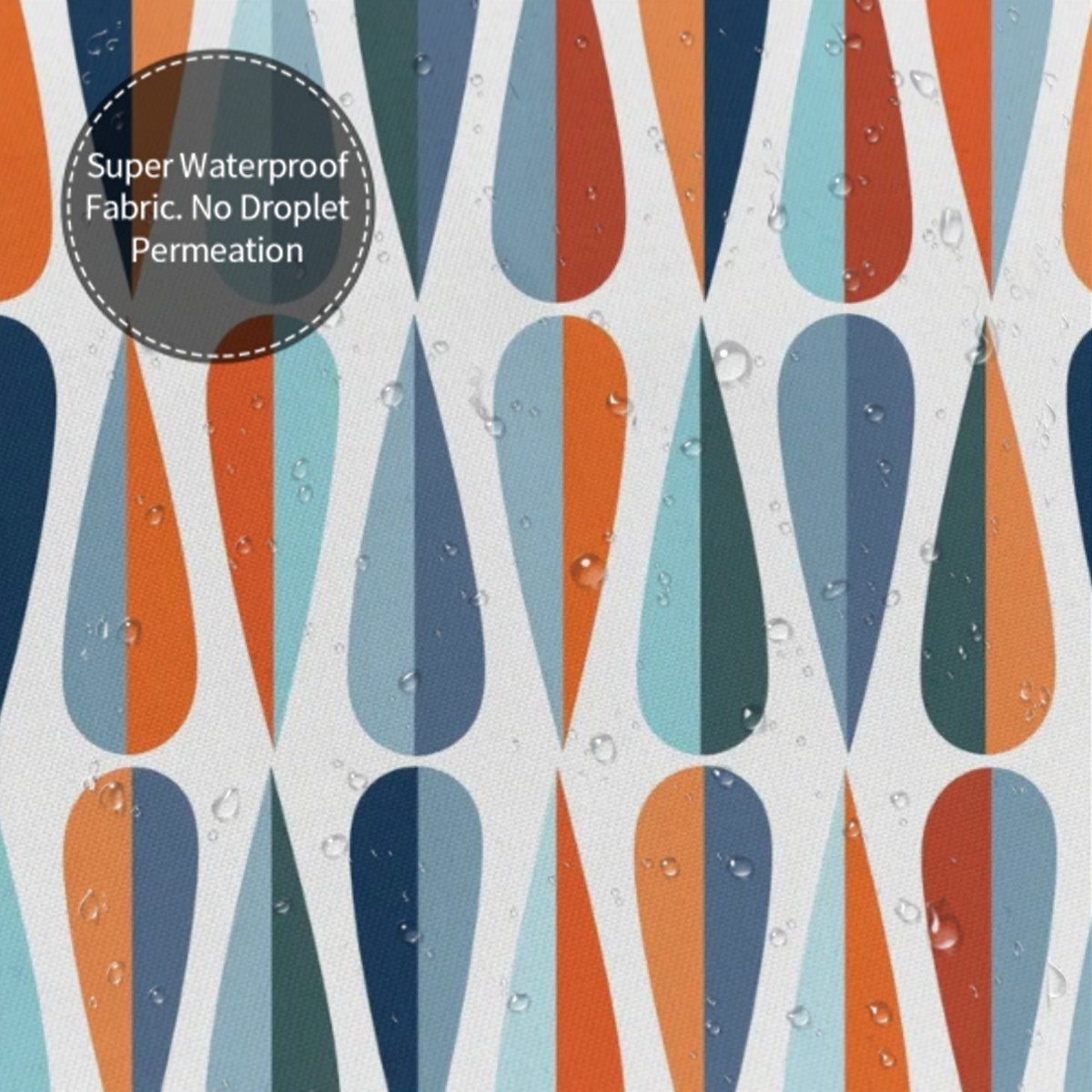 Mid-Century Modern Abstract Geometric Shower Curtain, 60 × 72 in