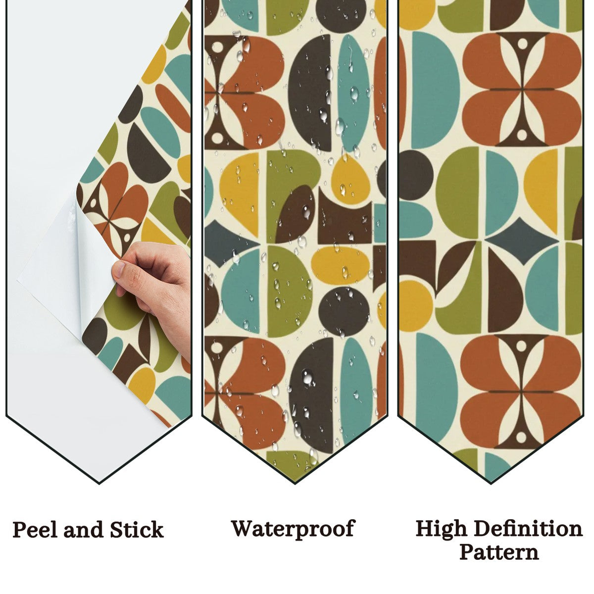Biomorphic Color Field Mid-Century Peel-and-Stick Wallpaper