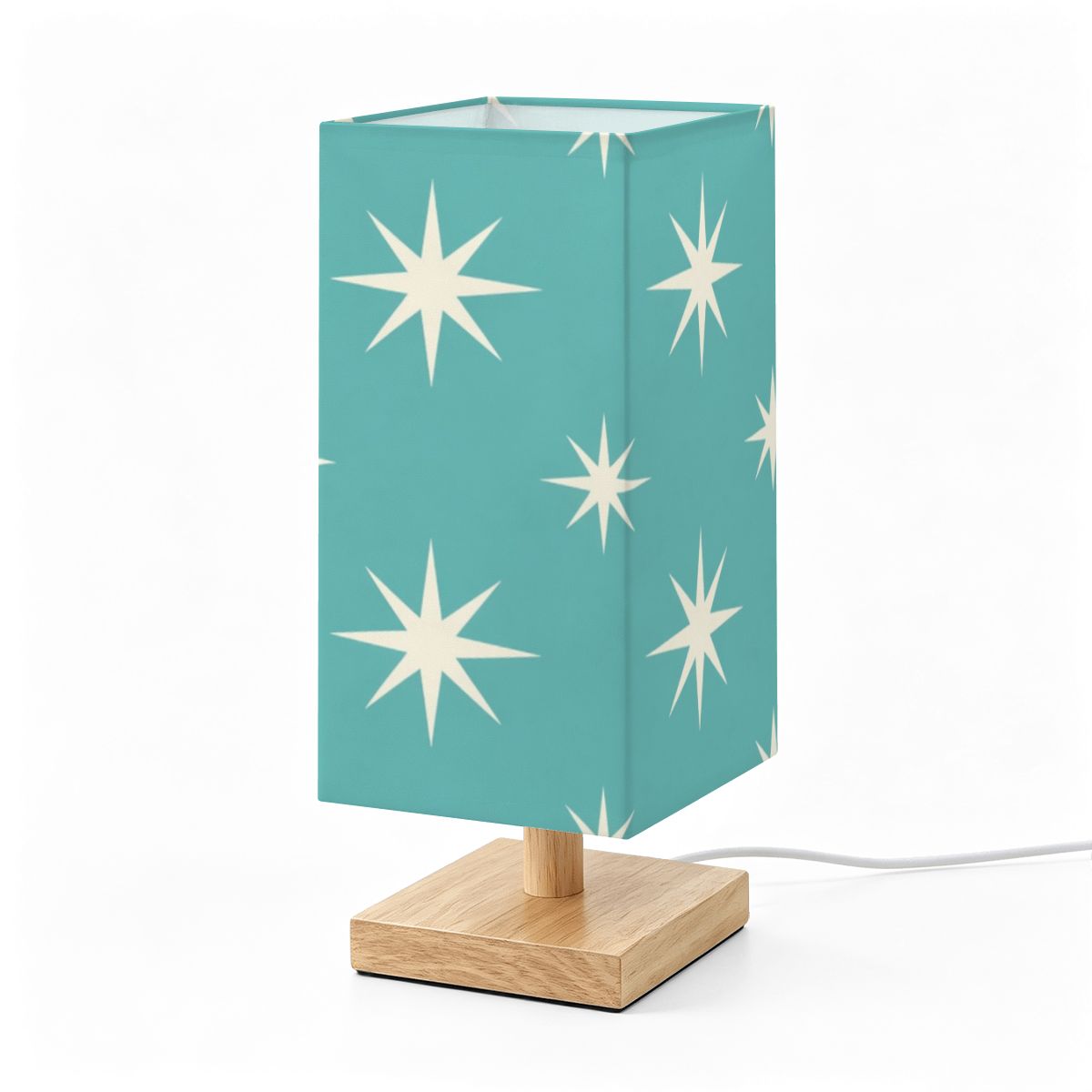 Mid-Century Modern Turquoise Starburst Table Lamp
