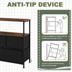 Color-Block Geometric Five-Drawer Mid-Century Modern Media Console