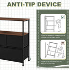 Abstract Color-Block Five-Drawer Mid-Century Modern Media Console
