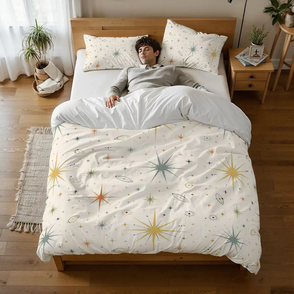 Atomic Starburst Mid-Century Modern Duvet Cover Set